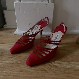 Manolo Blahnik cherry red pumps